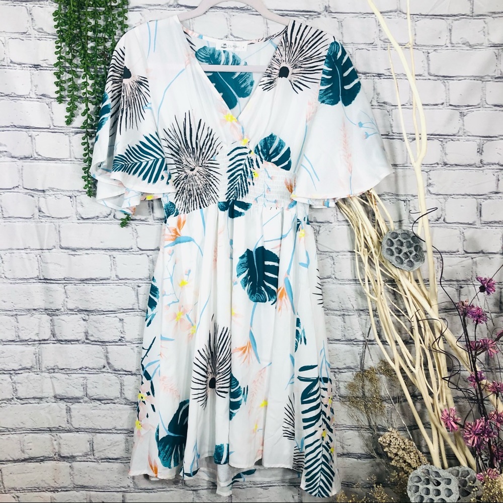 NWOT Cupshe Floral Printed Fit & Flare Dress Size XL